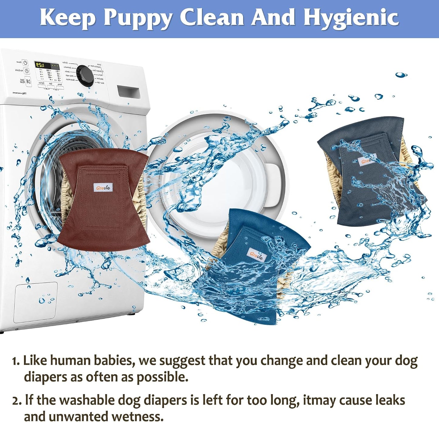 Reusable Dog Diapers Male 3Pcs, Premium Washable Belly Bands for Male Dogs Xsmall, High Absorbing Male Dog Wraps for Doggie & Puppy in Incontinence, Excitable Urination and Training XS
